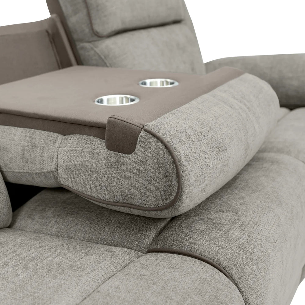 Walton Fabric Electric 3 Seater Recliner - Soft Grey