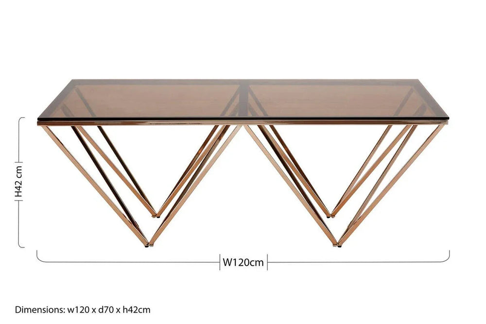 Champagne Prismatic Glass Coffee Table
