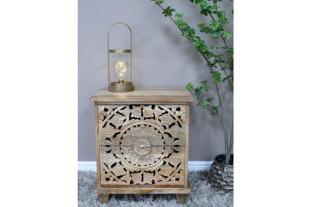 Carved Bedside