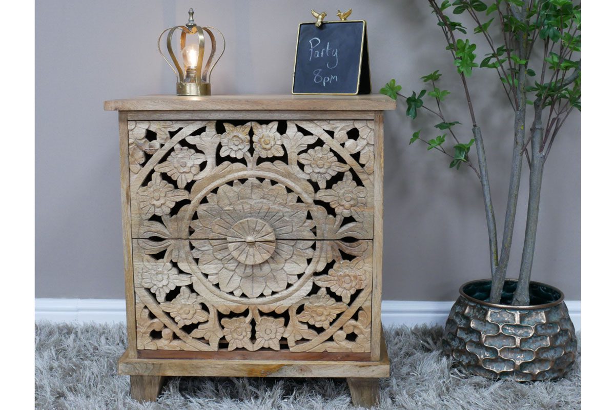 Carved Bedside