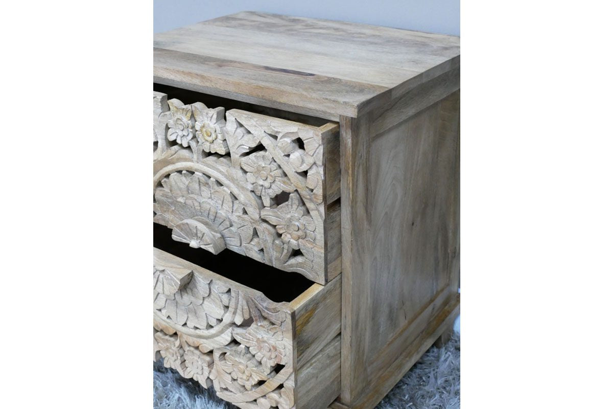 Carved Bedside