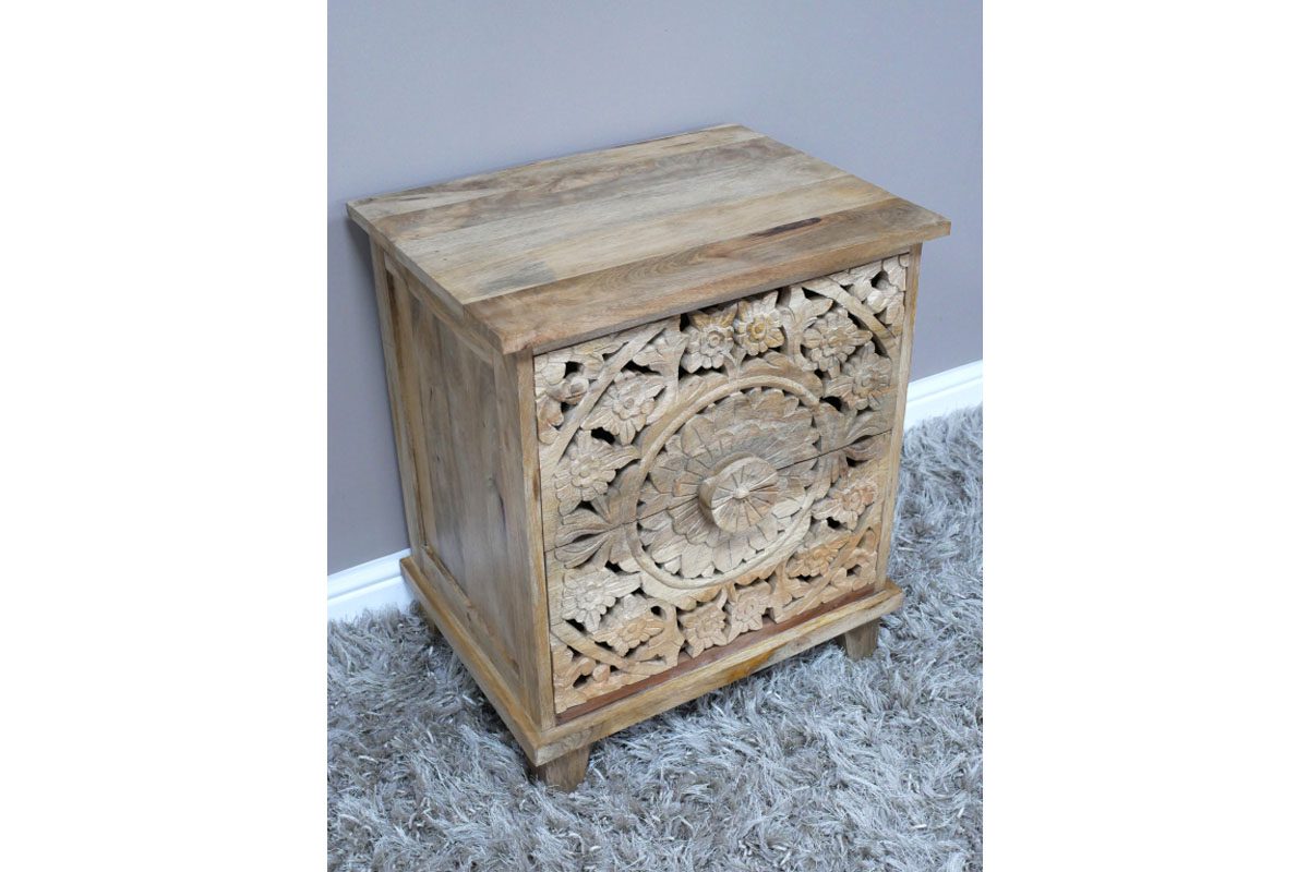 Carved Bedside