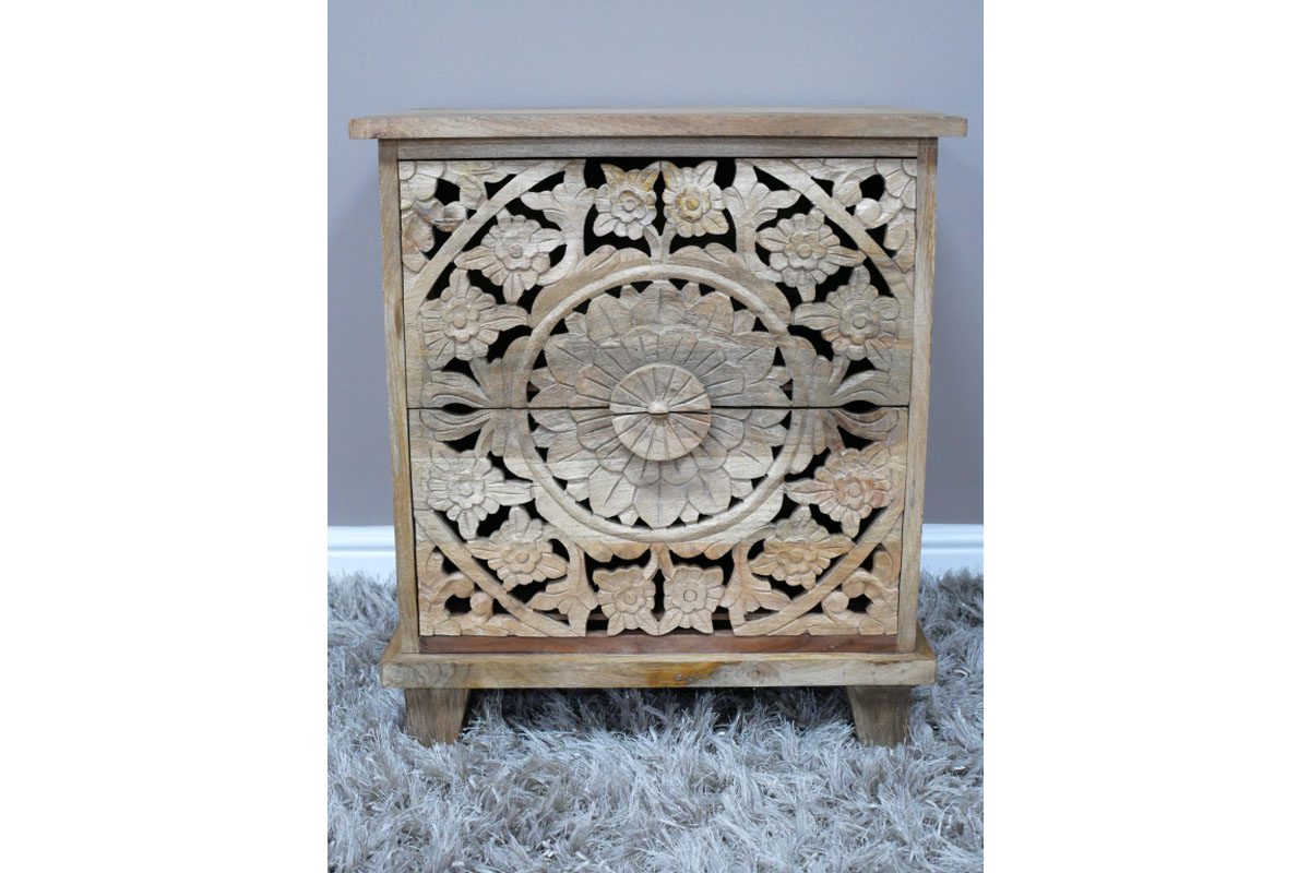 Carved Bedside