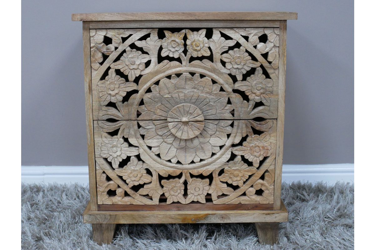 Carved Bedside
