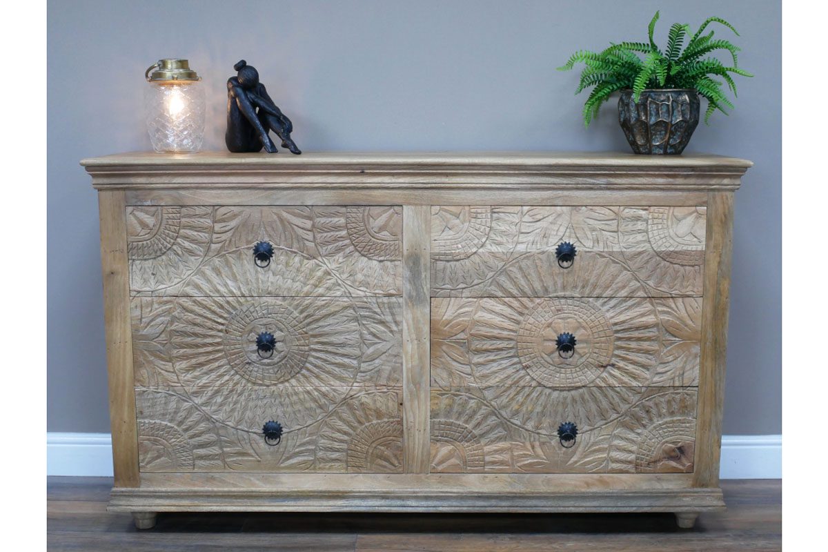 Large Carved Chest Of Drawers