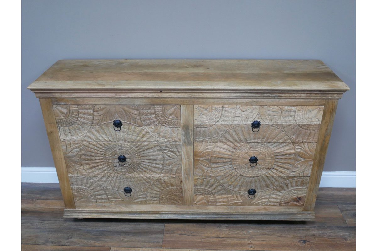 Large Carved Chest Of Drawers