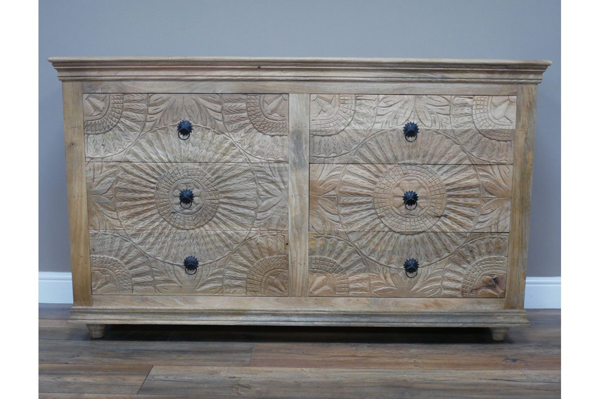 Large Carved Chest Of Drawers