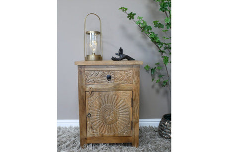 Carved Bedside Cabinet