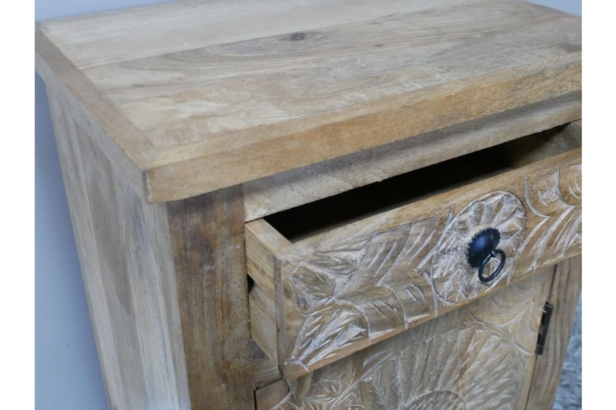 Carved Bedside Cabinet