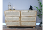 6 Drawer Rattan Cabinet - 9759