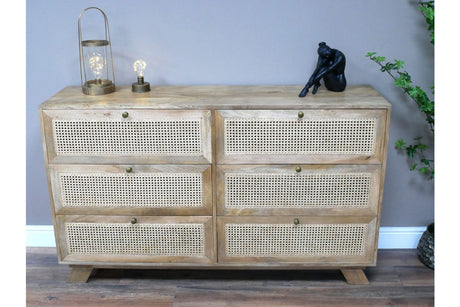 6 Drawer Rattan Cabinet