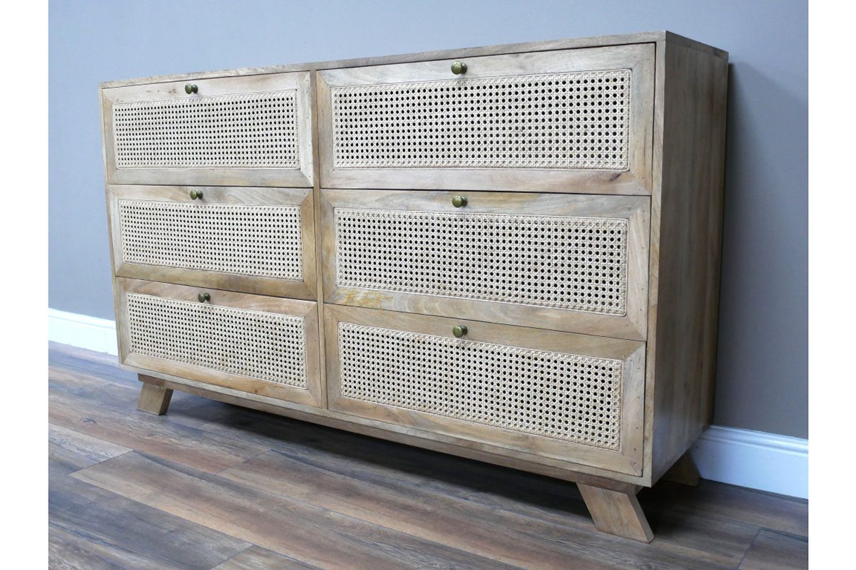 6 Drawer Rattan Cabinet