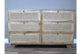 6 Drawer Rattan Cabinet - 9759