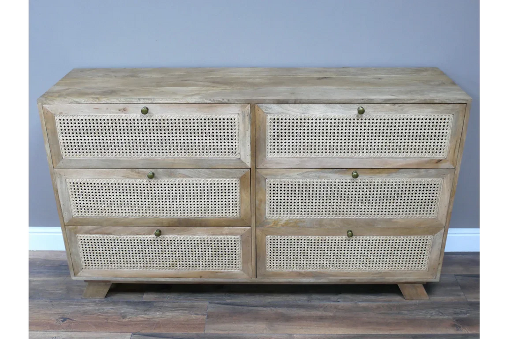 6 Drawer Rattan Cabinet - 9759