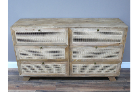 6 Drawer Rattan Cabinet - 9759