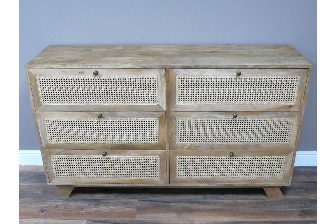 6 Drawer Rattan Cabinet - 9759