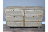 6 Drawer Rattan Cabinet - 9759