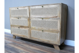 6 Drawer Rattan Cabinet - 9759