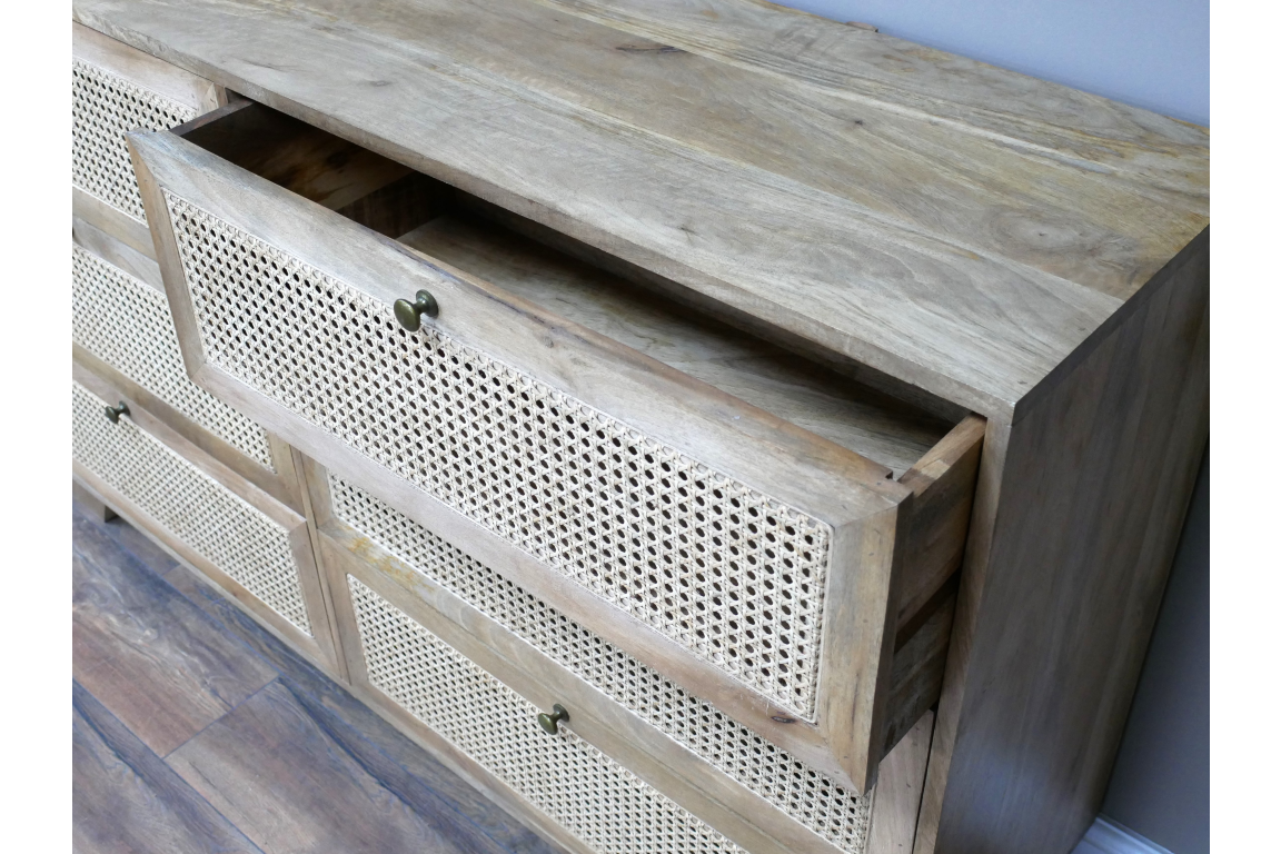 6 Drawer Rattan Cabinet - 9759