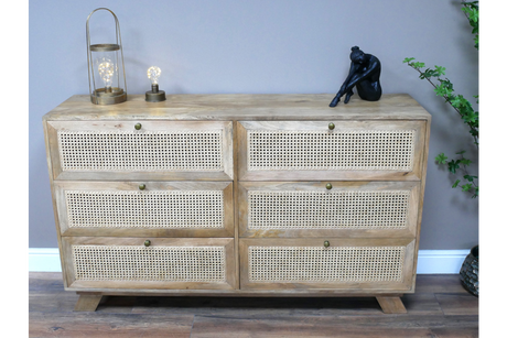 6 Drawer Rattan Cabinet - 9759