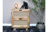 2 Drawer Rattan Bedside - 9764