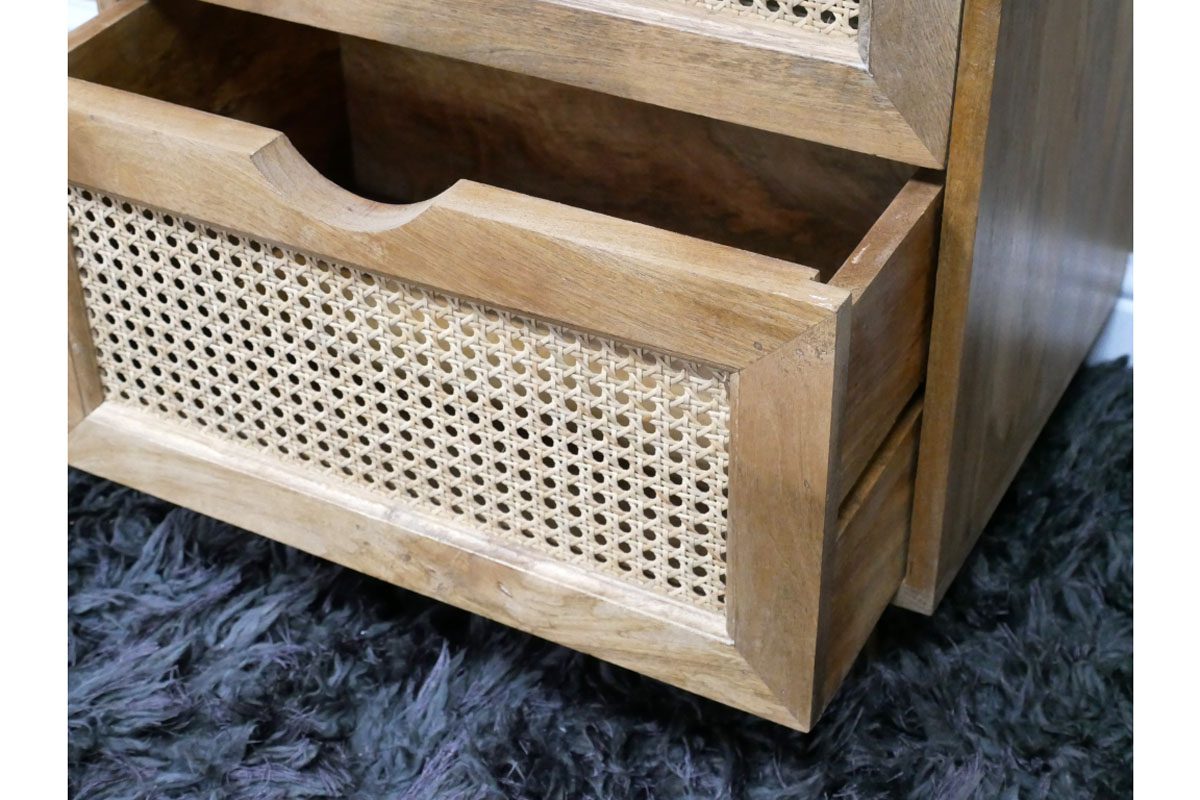 2 Drawer Rattan Bedside