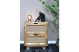 2 Drawer Rattan Bedside - 9764