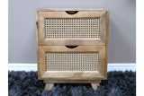 2 Drawer Rattan Bedside - 9764