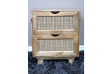 2 Drawer Rattan Bedside - 9764