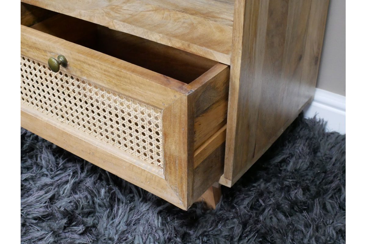 1 Drawer Rattan Bedside