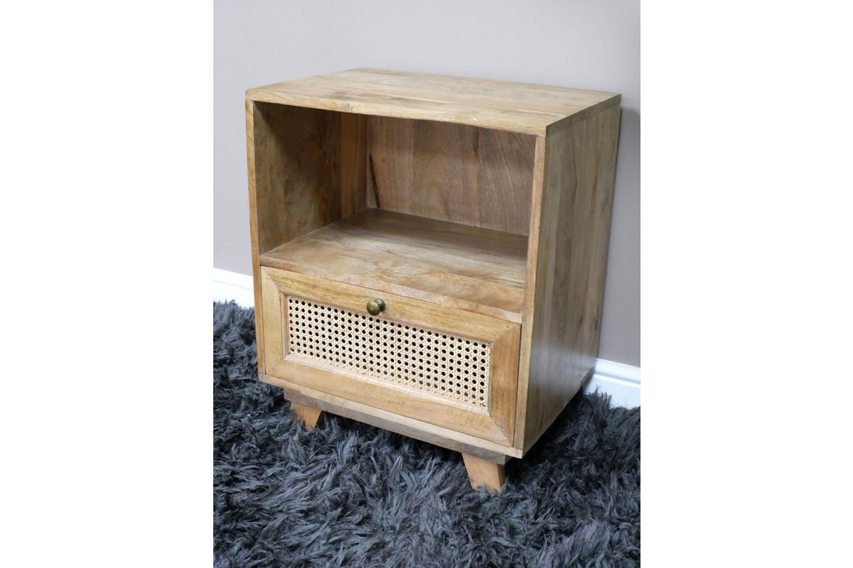 1 Drawer Rattan Bedside