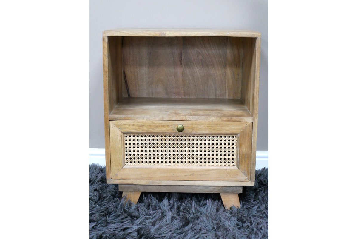 1 Drawer Rattan Bedside