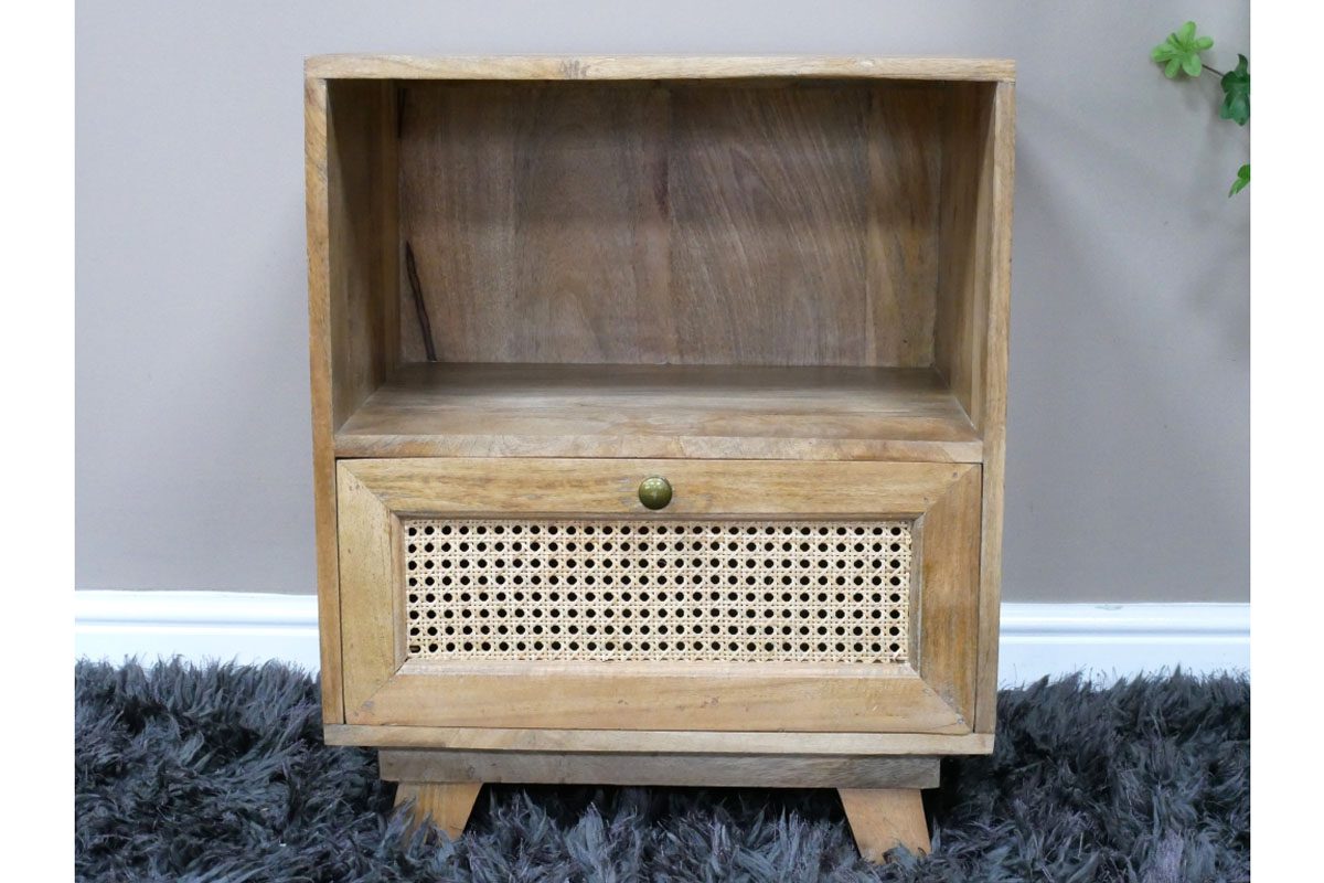 1 Drawer Rattan Bedside