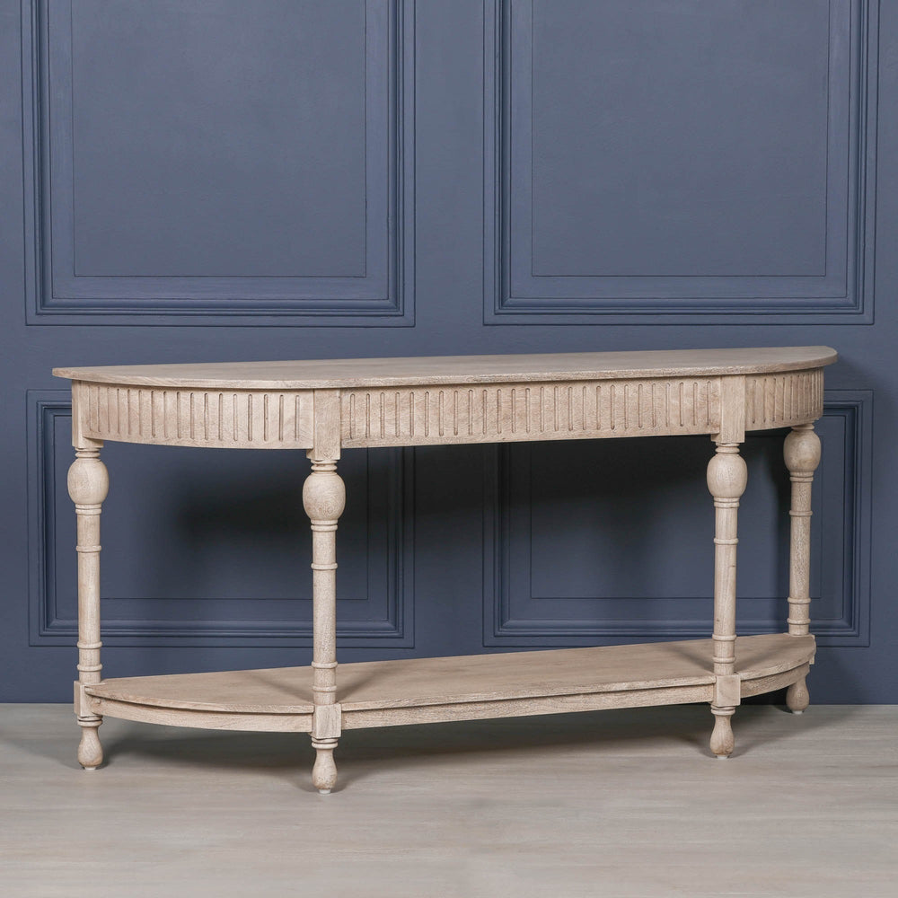 Acacia Wooden Curved Console