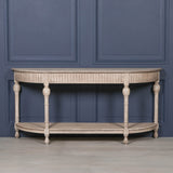 Acacia Wooden Curved Console
