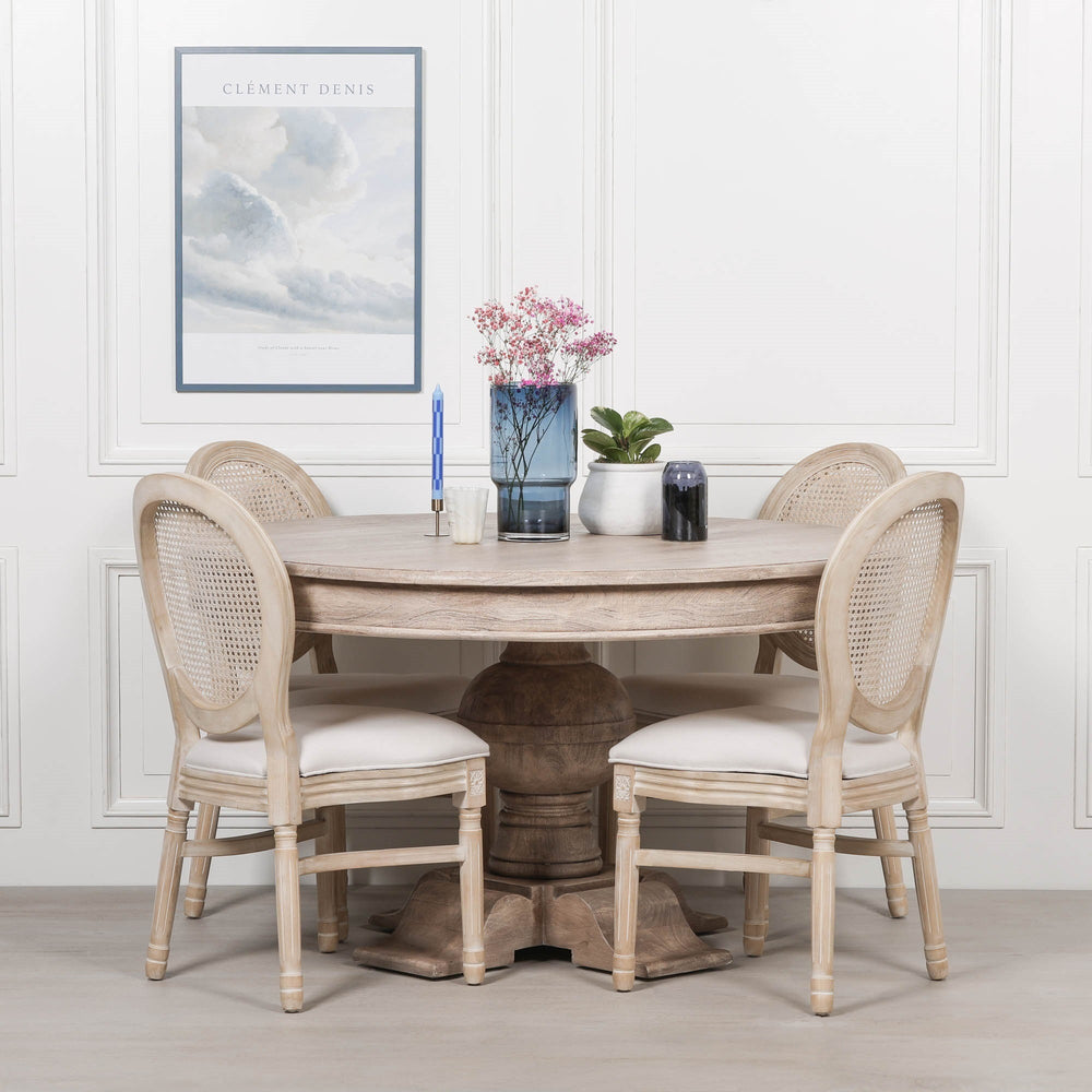 Rustic Acacia Round Ball Dining Table