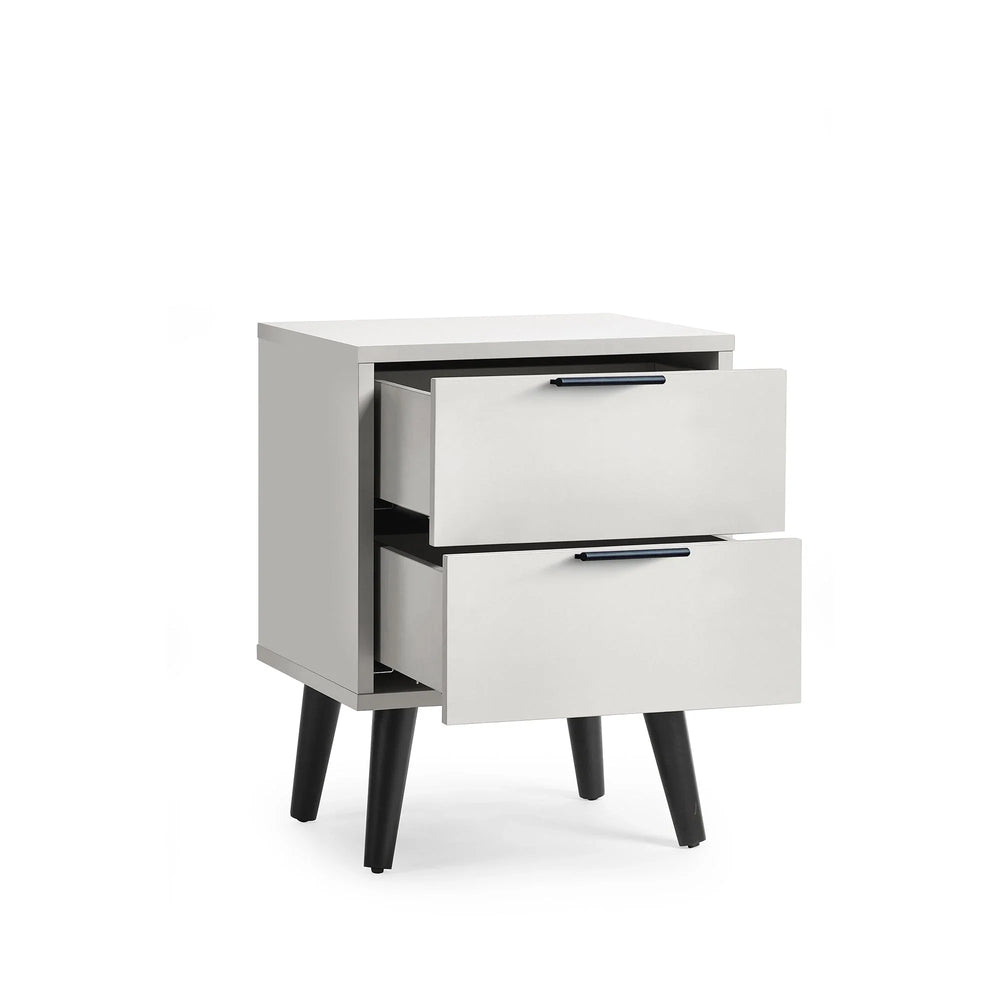 Alba 2 Drawer Bedside - Grey - ALB001