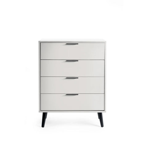 Alba 4 Drawer Chest - White and Light Brown - ALB022