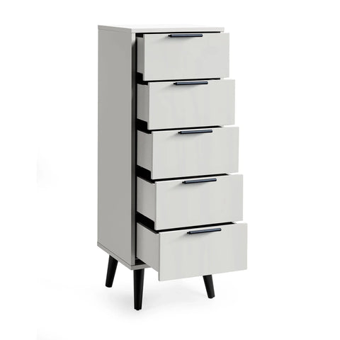 Alba 5 Drawer Chest - Grey - ALB003