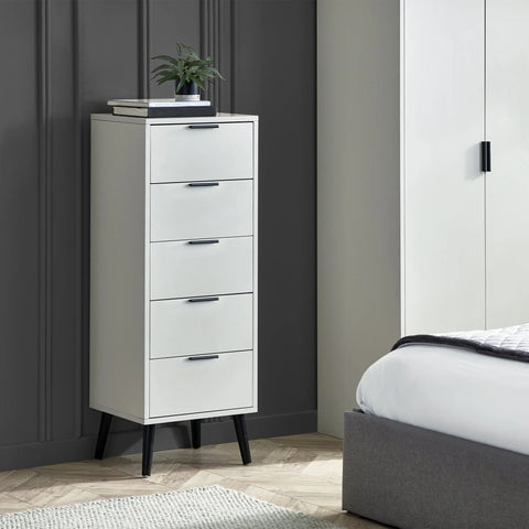 Alba 5 Drawer Chest - Grey - ALB003