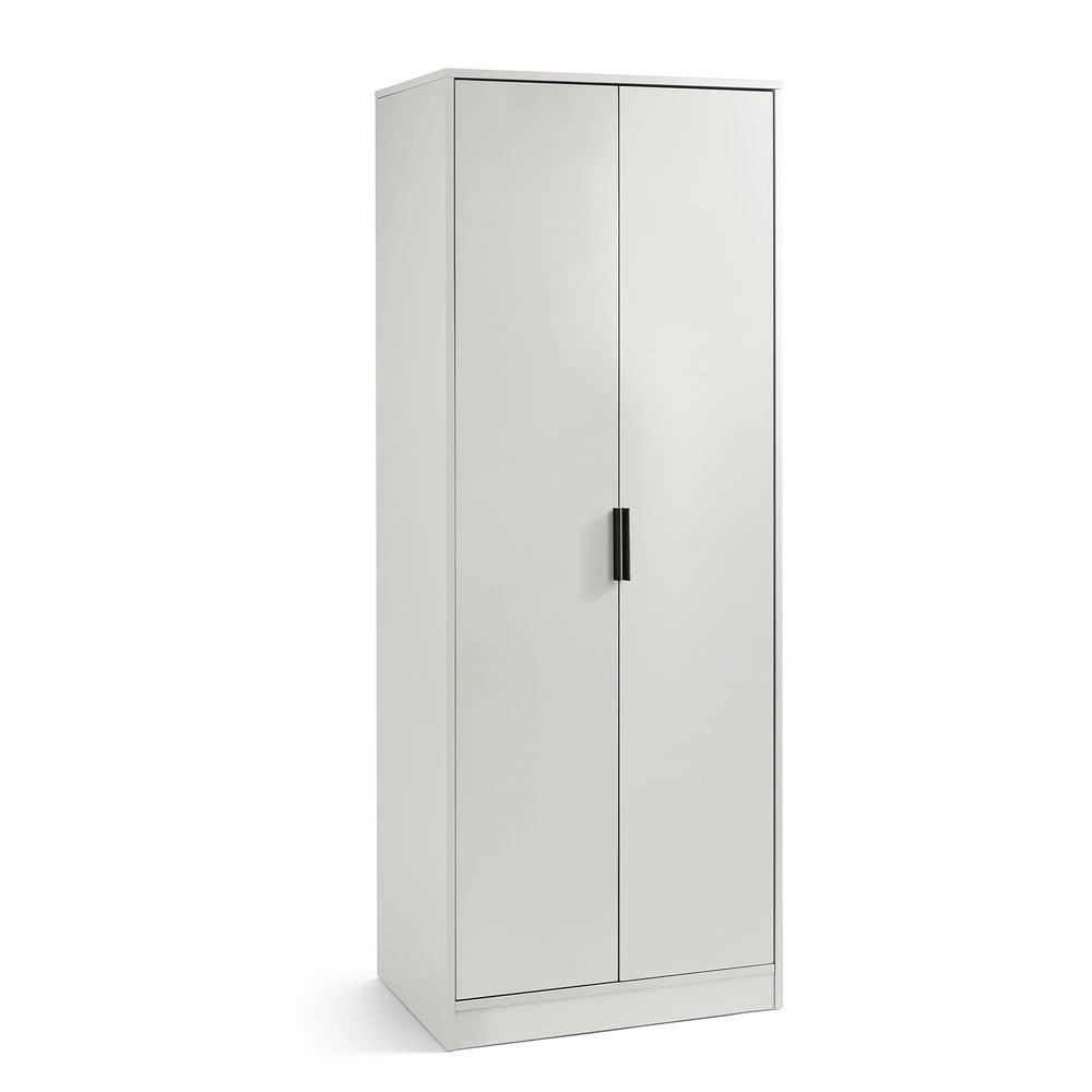 Alba 2 Door Wardrobe - White and Light Brown - ALB024