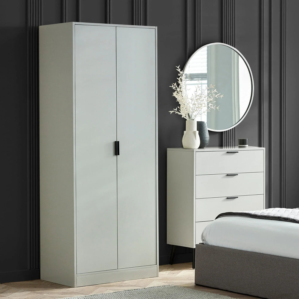 Alba 2 Door Wardrobe - Grey - ALB004