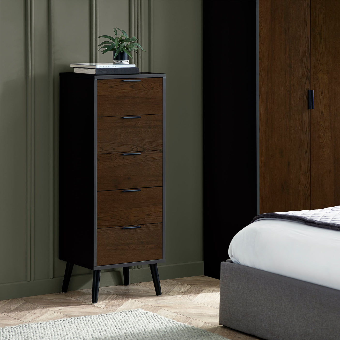 Alba 5 Drawer Chest - Grey - ALB003