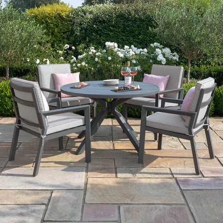 New York 4 Seat Round Dining Set