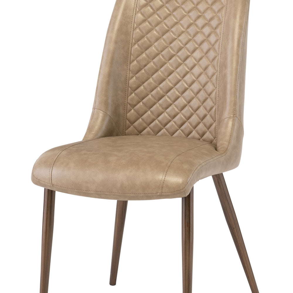 Taupe PU Dining Chair with Brushed Brass Legs for Elegant Dining Rooms