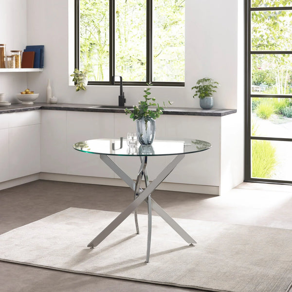 Anderson Round Dining Table - Silver - AND101