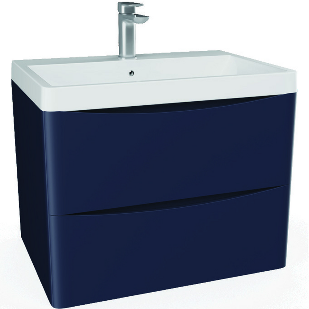 Arc 600mm 2 Drawer Wall Hung Unit Matt Indigo