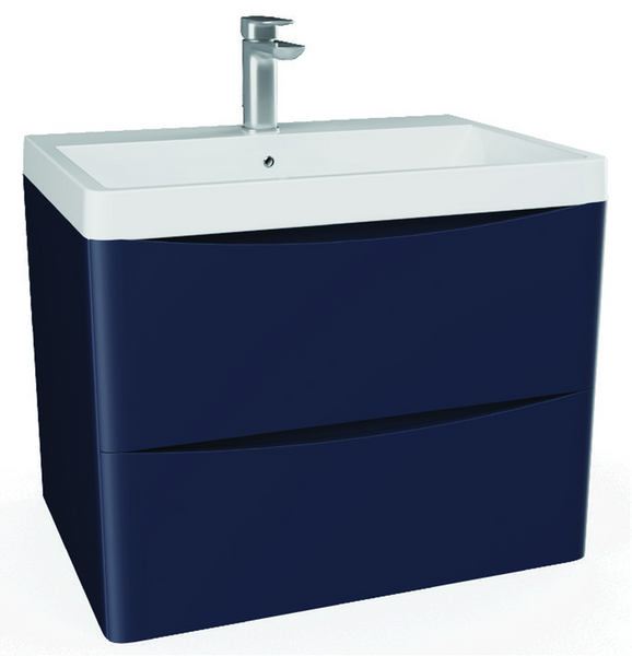 Arc 600mm 2 Drawer Wall Hung Unit Matt Indigo