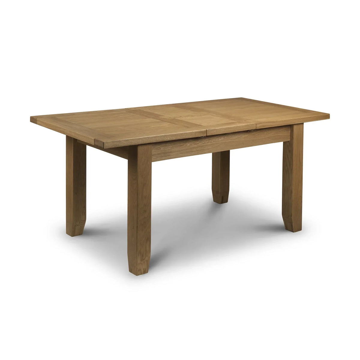 Rectangular oak extending dining table with clean lines and four sturdy legs