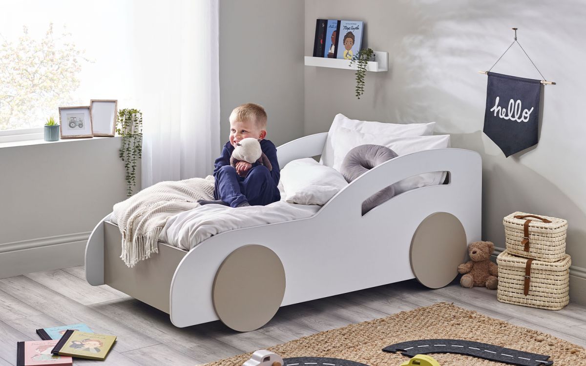 Atlantis Toddler Car Bed - White